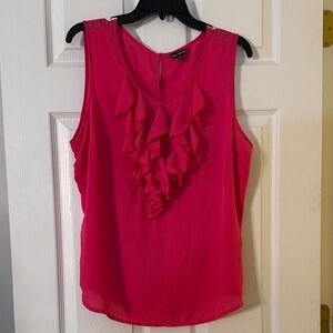 Pink Ruffled Sleeveless Top